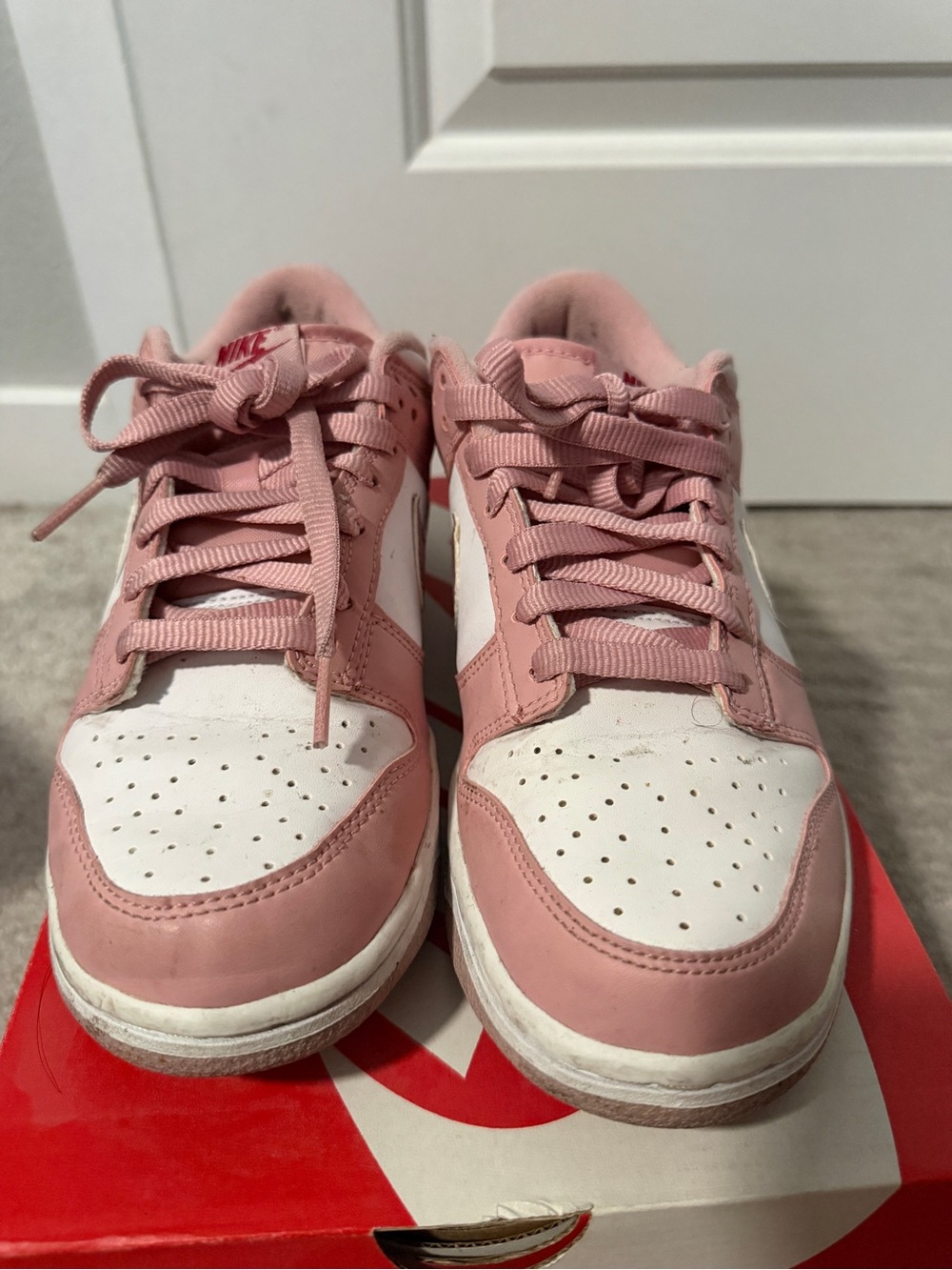 Nike Women's Pink and White Low-Top Sneakers - Picture 2 of 4